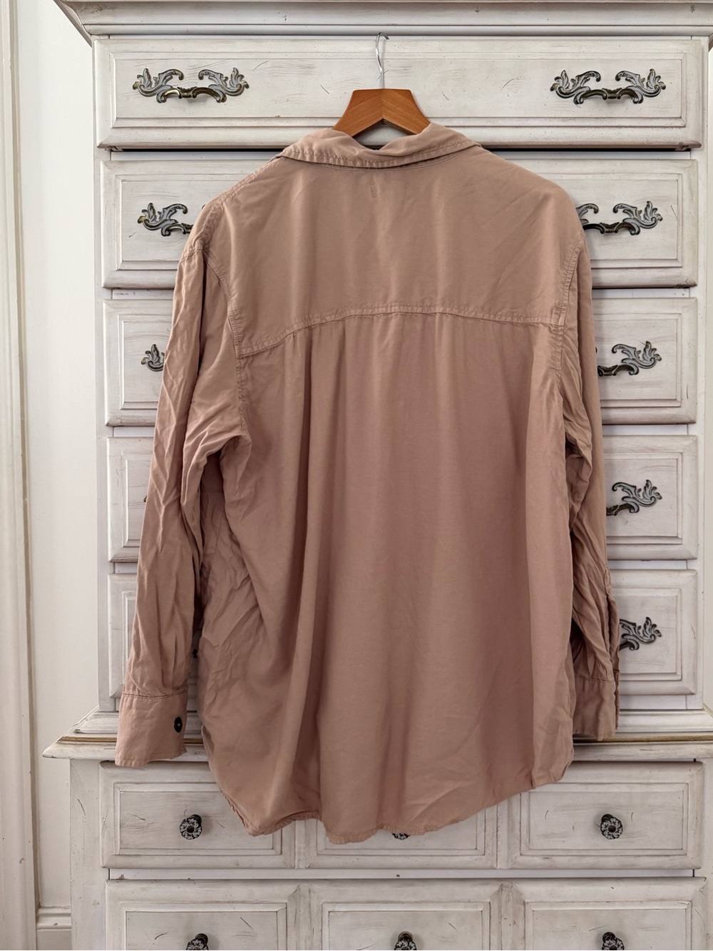 Beige Cotton Button Shirt - Picture 3 of 5